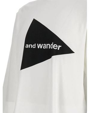 and wander Logo-Print Crew-Neck T-Shirt - Black