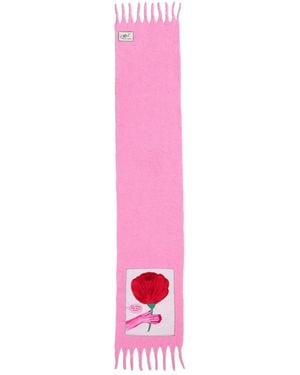 Marc Jacobs Oh Rose Print Fringed Scarf - Pink