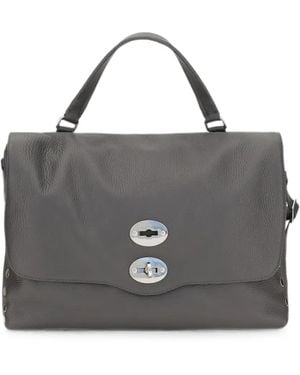 Zanellato Medium Postina Daily Studded Leather Tote Bag - Grey