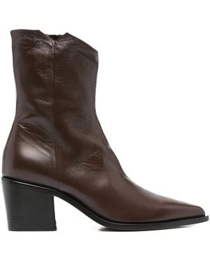 Pomme D ́Or Bottines Juliette 60 Mm À Bout Pointu - Marron