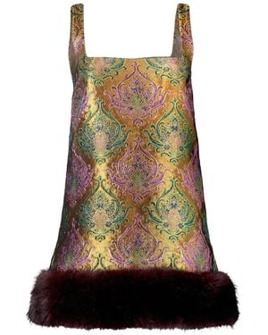 retroféte Sulvie Brocade Dress - Green