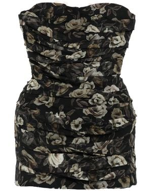Magda Butrym Floral-print strapless dress - Negro