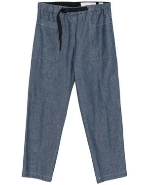 Original Vintage Style Drawstring Patch-Pocket Pants - Blue