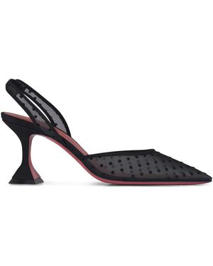 AMINA MUADDI Holli Mesh Slingback Sandals - Black