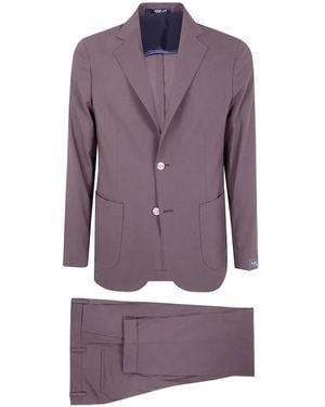 Barba Napoli Single-Breasted Wool Suit - Purple