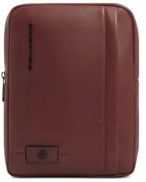 Piquadro Leather Messenger Bag - Purple