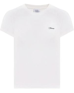 Vetements Logo-Embroidered Crew-Neck T-Shirt - White
