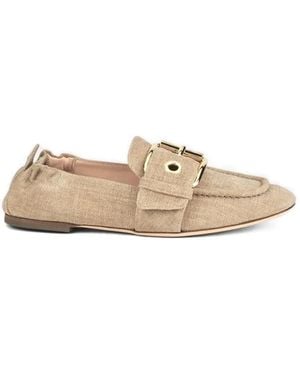 Agl Attilio Giusti Leombruni Maya Buckle Loafers - Natural