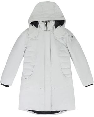 Moose Knuckles Wmns Quilted Panels Parka Coat - Gray