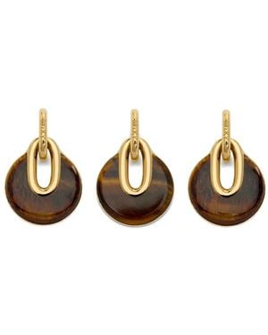 Monica Vinader Tigerauge-Anhänger aus Gold-Vermeil - Braun