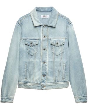 MSGM Seam-Detail Denim Jacket - Blue