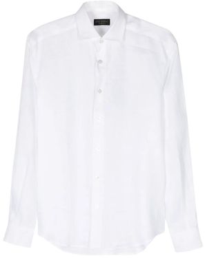 Dell'Oglio Spread-Collar Linen Shirt - White
