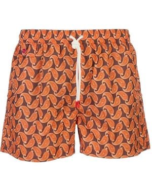 Kiton Paisley-Print Swim Shorts - Orange