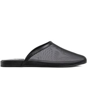 Ancient Greek Sandals The Slipper Mesh Mules - Black