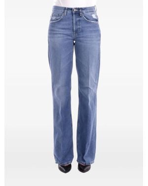 Dondup High-Waisted Straight-Leg Jeans - Blue