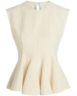 Another Tomorrow Panelled Flared Top - White
