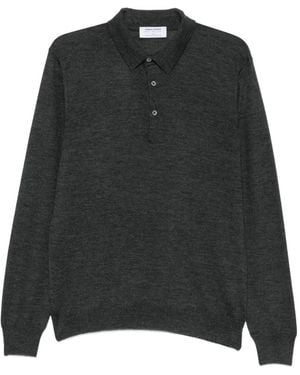 Gran Sasso Button-Fastening Polo Jumper - Black