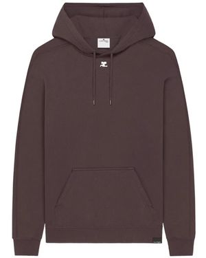 Courreges Ac Logo Hoodie - Brown