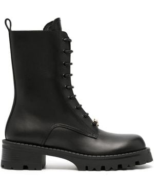 Versace Bottes Alia À Lacets - Noir