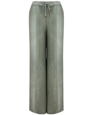 Lorena Antoniazzi Striped Drawstring-Waist Pants - Green