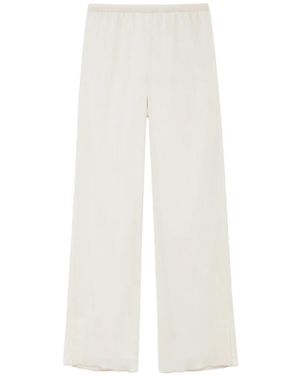 Anine Bing Aden Plissé-Effect Palazzo Trousers - White