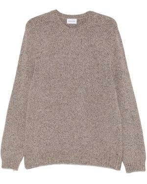 Scaglione Marl-Knit Crew-Neck Jumper - Natural