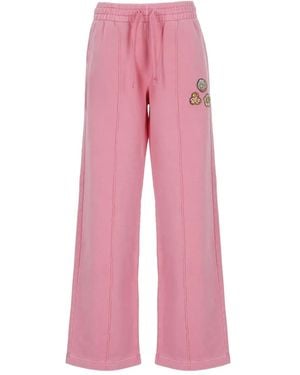 CASABLANCA Pantalon Palazzo À Logo Appliqué - Rose