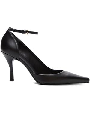 Loulou de Saison 85Mm Carllas Asymmetric Ankle Strap Court Shoes - Black
