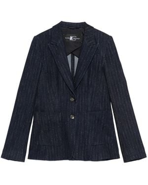 Luisa Cerano Pinstripe Single-Breasted Blazer - Blue