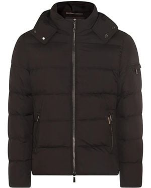 Moorer Detachable Hood Padded Jacket - Black