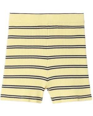 Sandro Gestreepte Shorts - Geel