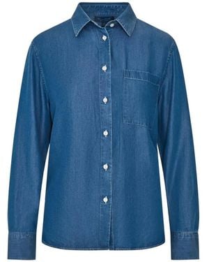 Patrick Assaraf Chest-Pocket Button-Down Shirt - Blue