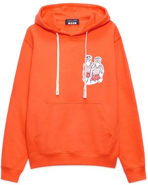 MSGM コットン パーカー - オレンジ