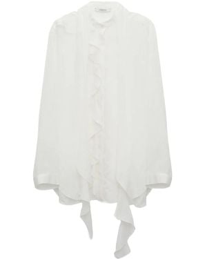 Dorothee Schumacher Ruffled Striped Blouse - White