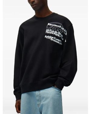 Arte' Address Logo-Print Sweatshirt - Black