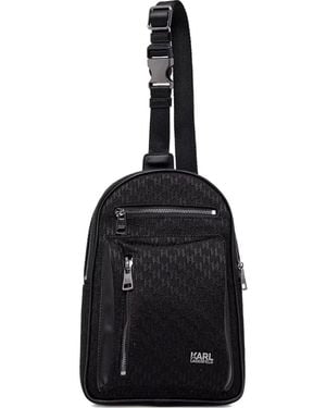 Karl Lagerfeld Bandolera con motivo pied de poule - Negro