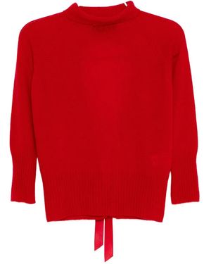 Simone Rocha Cashmere Funnel-Neck Top - Red