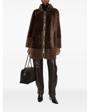 Suprema X Eraldo Shearling-Panelled Reversible Coat - Brown