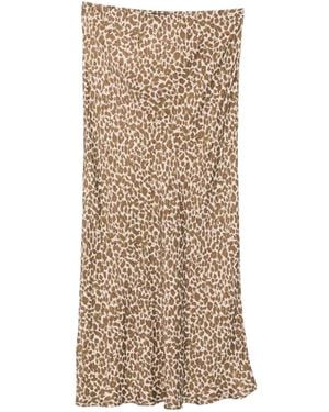 Betty Barclay Satin-Finish Elasticated-Waist Midi Skirt - Natural