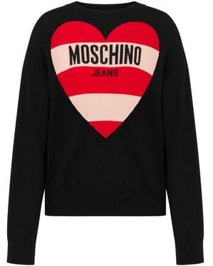 Moschino Intarsia-Logo Sweater - Black