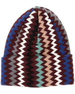 Missoni Zigzag-Knit Beanie Hat - Red