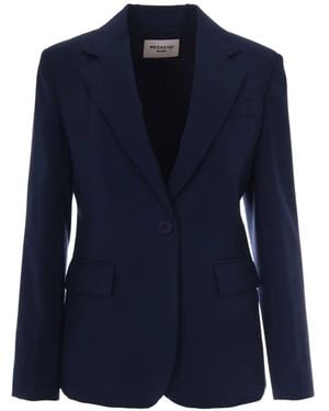 Max Mara Single-Breasted Wool Blazer - Blue