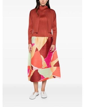 Pleats Please Issey Miyake Plissé-Effect Layered Jacket