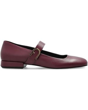 Furla Buckle-Strap Ballerina Shoes - Purple