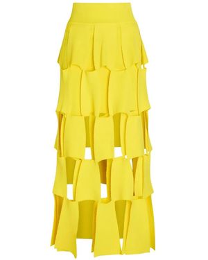 A.W.A.K.E. MODE Falda Larga Con Capas Escalonadas - Amarillo