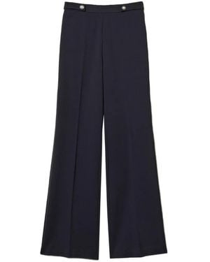 Twinset パールボタン ワイドパンツ - ブルー