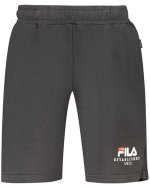 Fila Logo-Print Drawstring Shorts - Grey