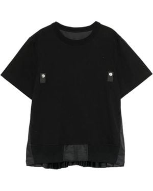 Sacai Cotton Panelled T-Shirt - Black