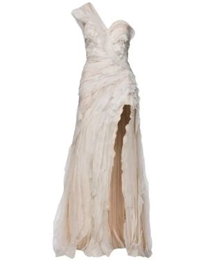 NORINA ST Zaira Ruffled One-Shoulder Gown - Natural