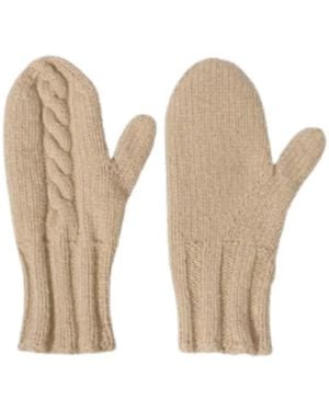 Malo Cable-Knit Gloves - Natural